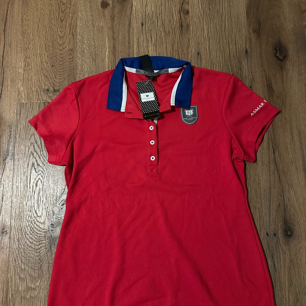 Noel Asmar Red Polo Shirt with Blue Collar